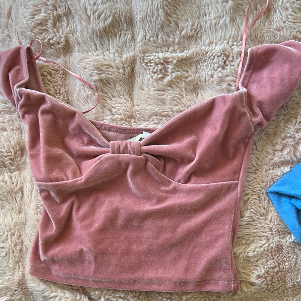 Urban Outfitters Pink Velvet Women's Top
